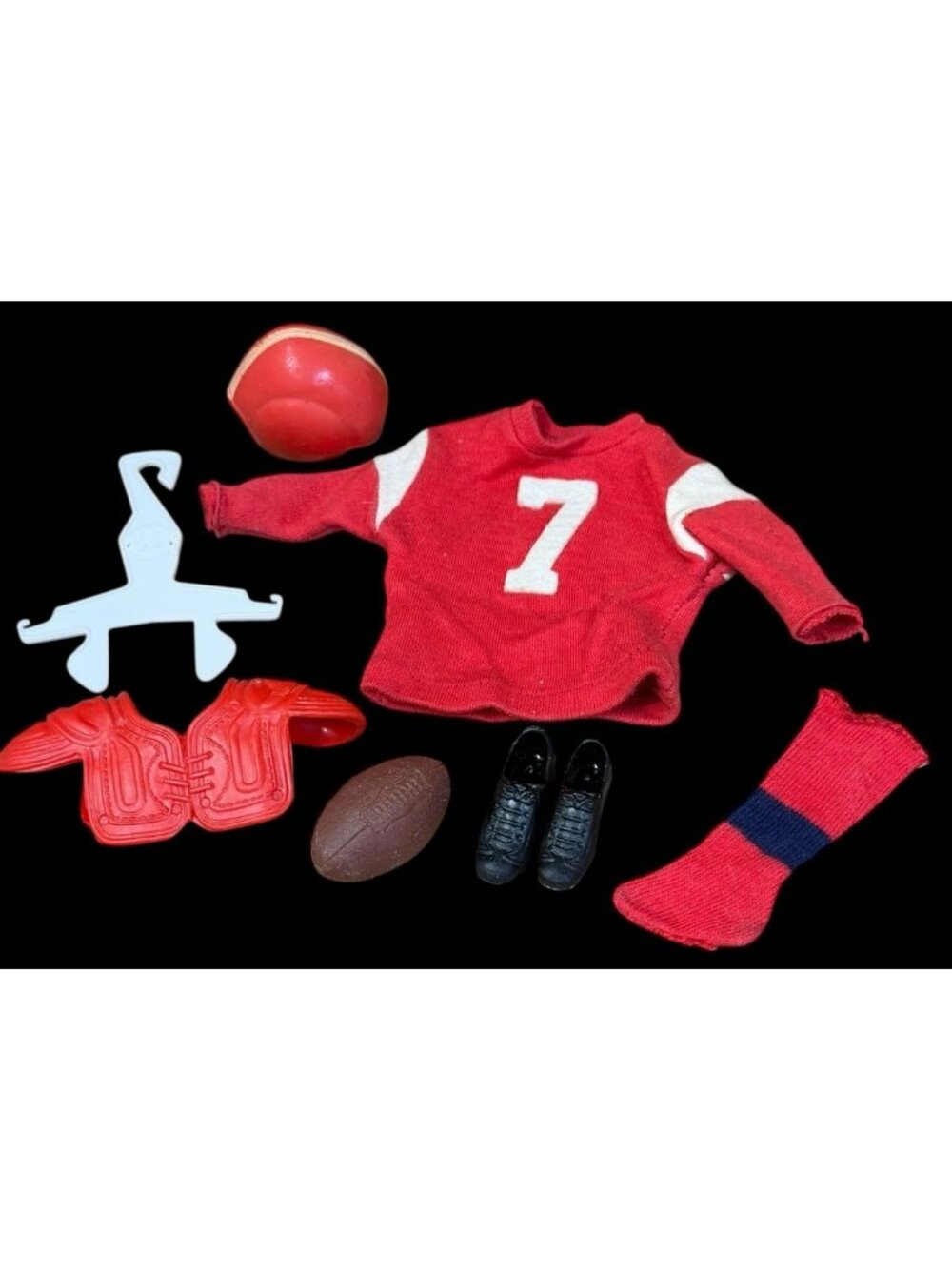 NEAR COMPLETE Vintage 1960s Barbie Ken 799 Touchdown Outfit Set Football Uniform